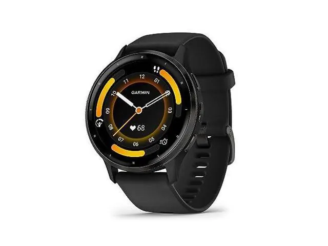 Garmin Venu 3 with 1.4-Inch AMOLED Display, Black Case and Silicone Band