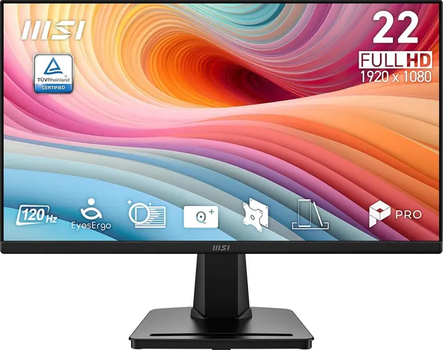 MSI PRO MP225 E12VL: 21.45-inch FHD, 120Hz, Adaptive Sync, Black