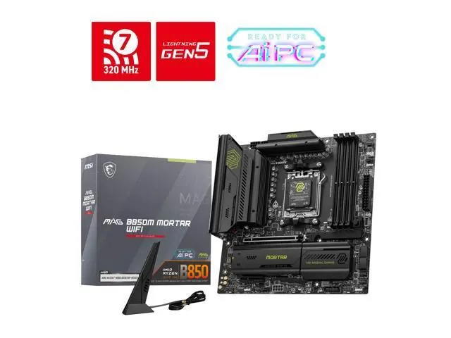 MSI MAG B850M MORTAR WIFI: AMD B850, Micro ATX, DDR5, Wi-Fi