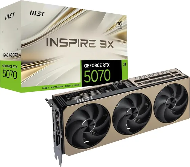 MSI GeForce RTX 5070 INSPIRE 3X OC: 12GB, Triple Fan Cooling