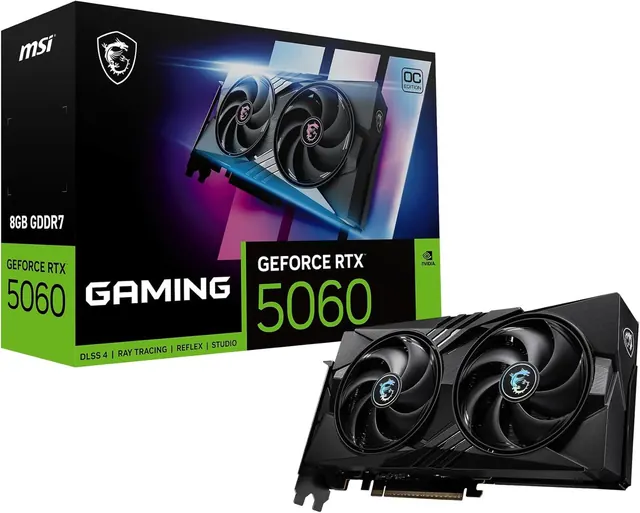 MSI GeForce RTX 5060 GAMING OC: 8GB, 7680 x 4320, Desktop Graphics Card