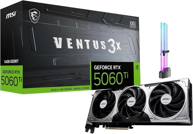MSI GeForce RTX 5060 Ti VENTUS 3X OC: 16GB GDDR7, PCIe 5.0, Triple-Fan Cooling