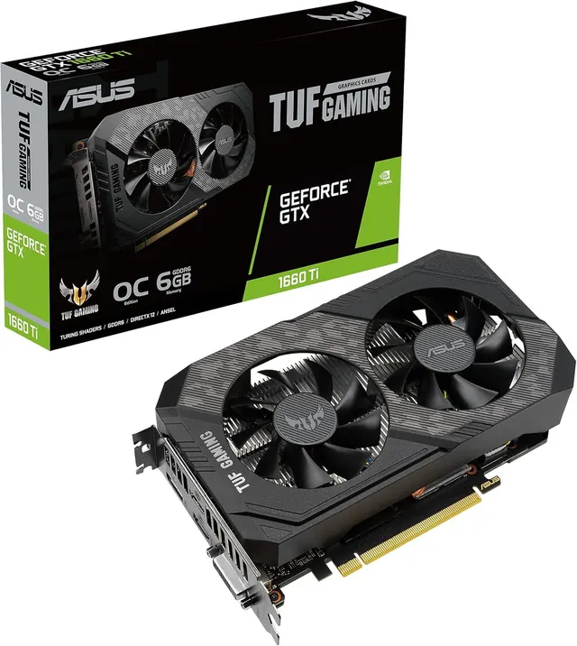 ASUS TUF Gaming GeForce GTX 1660 Ti EVO OC: 6GB GDDR6, 1845 MHz Boost, TUF-GTX1660TI-O6G-EVO-GAMING