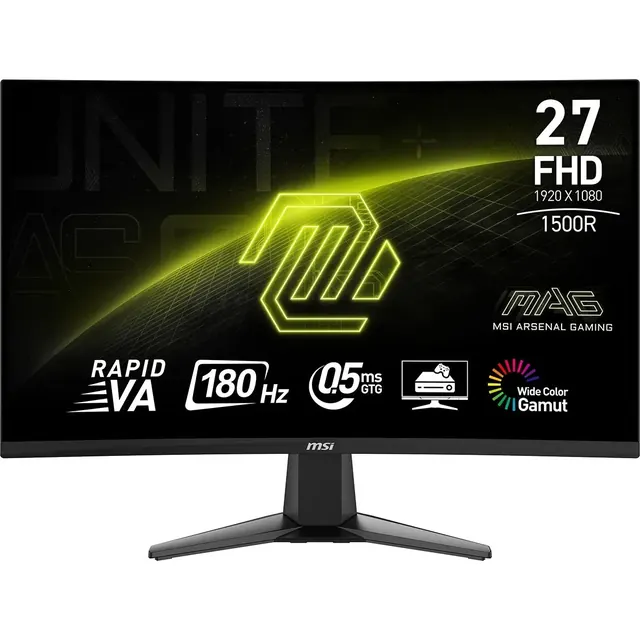 MSI MAG 27C6F: 27-inch, 1920 x 1080, 180 Hz, Curved Black