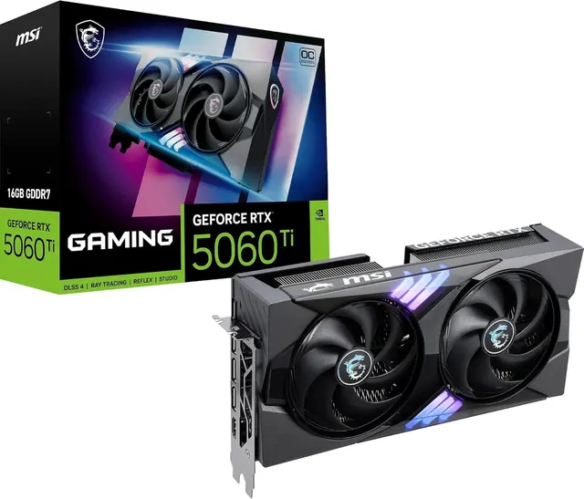 MSI GeForce RTX 5060 Ti 16G GAMING OC: 16GB GDDR7, PCIe 5.0 x8, 2.5-Slot