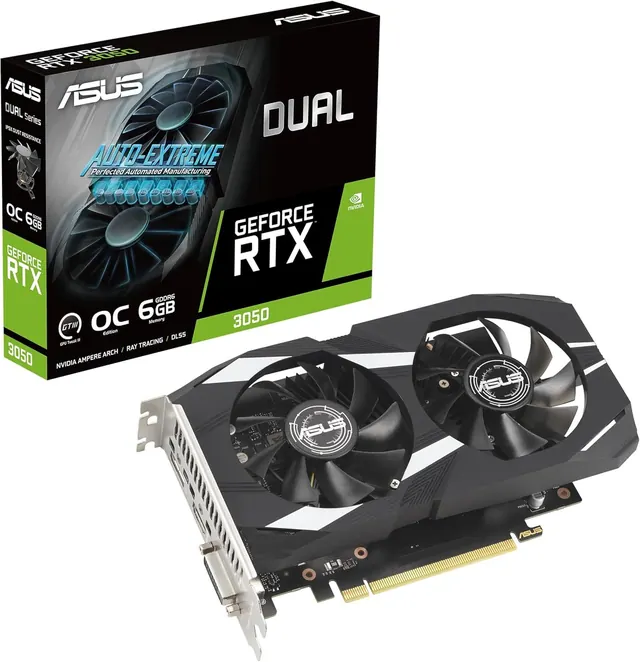 ASUS Dual GeForce RTX 3050 OC: 6GB GDDR6, 2-Slot, Desktop Graphics Card