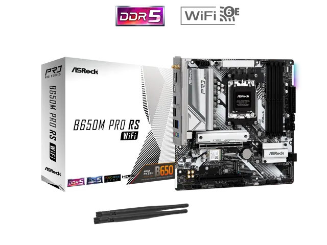 ASRock B650M Pro RS WiFi: Micro ATX, AM5, Wi-Fi 6E, DDR5
