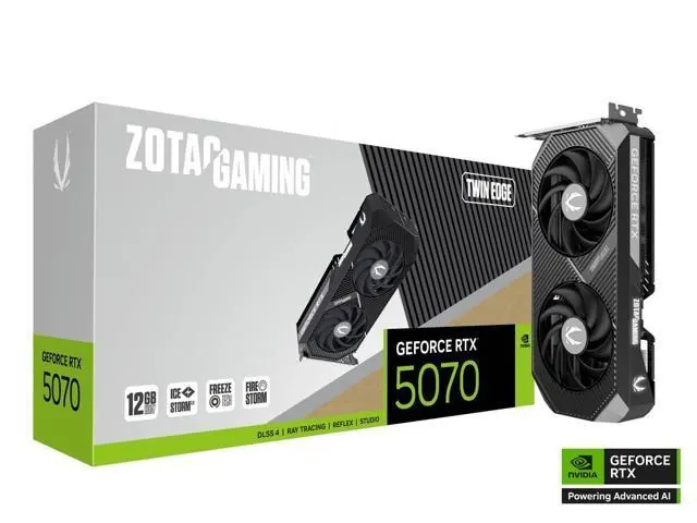 Zotac GeForce RTX 5070 Twin Edge: 12GB GDDR7, PCIe 5.0 x16, ATX