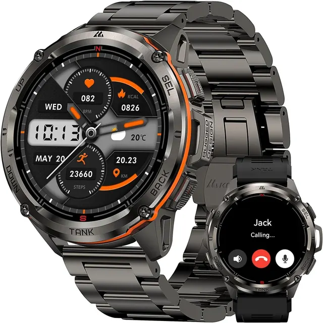 KOSPET Tank T3 Ultra GPS Smart Watch for Men with AMOLED Display, GPS, Compass and 470mAh Battery