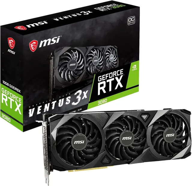 MSI GeForce RTX 3080 VENTUS 3X OC: 10GB GDDR6X, 320-bit, Triple Fan