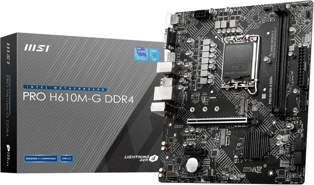 MSI PRO H610M-G: LGA1700, 2x DDR4, HDMI/VGA/DisplayPort, M.2, USB 3.2