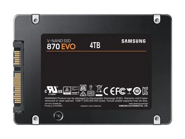 Samsung 870 EVO: 4TB, 2.5-inch, SATA III Internal SSD