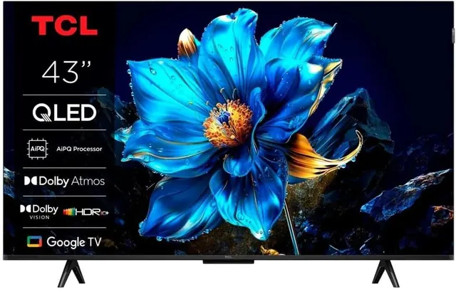 TCL 43P7K 43-Inch 4K QLED TV with 120Hz, Dolby Atmos and Google TV