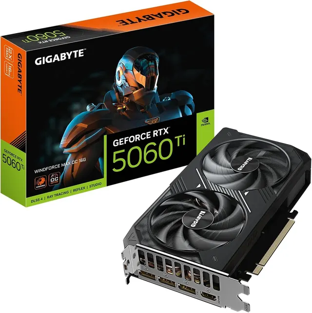 Gigabyte GeForce RTX 5060 Ti WINDFORCE MAX OC: 16GB GDDR7, PCIe 5.0, GV-N506TWF2MAX OC-16GD