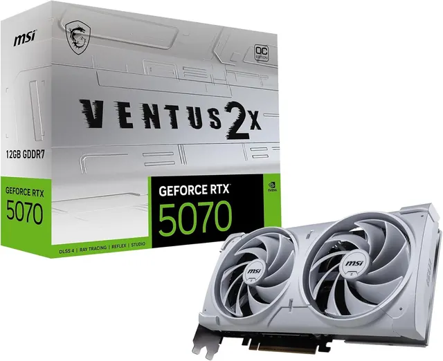 MSI GeForce RTX 5070 VENTUS 2X OC WHITE: 12GB GDDR7, PCIe 5.0, White