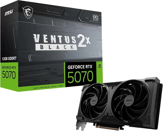 MSI GeForce RTX 5070 VENTUS 2X OC: 12GB, Black, SFF-Ready