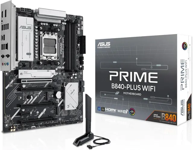 ASUS PRIME B840-PLUS WIFI: ATX, AM5, Wi-Fi 6E, 2.5Gb Ethernet