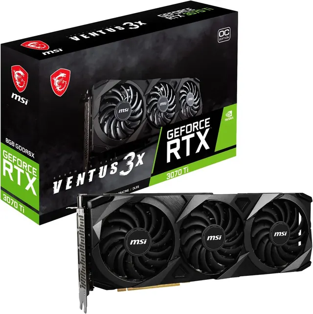MSI GeForce RTX 3070 Ti VENTUS 3X 8G OC: 8GB GDDR6X, 256-bit, Triple Fan
