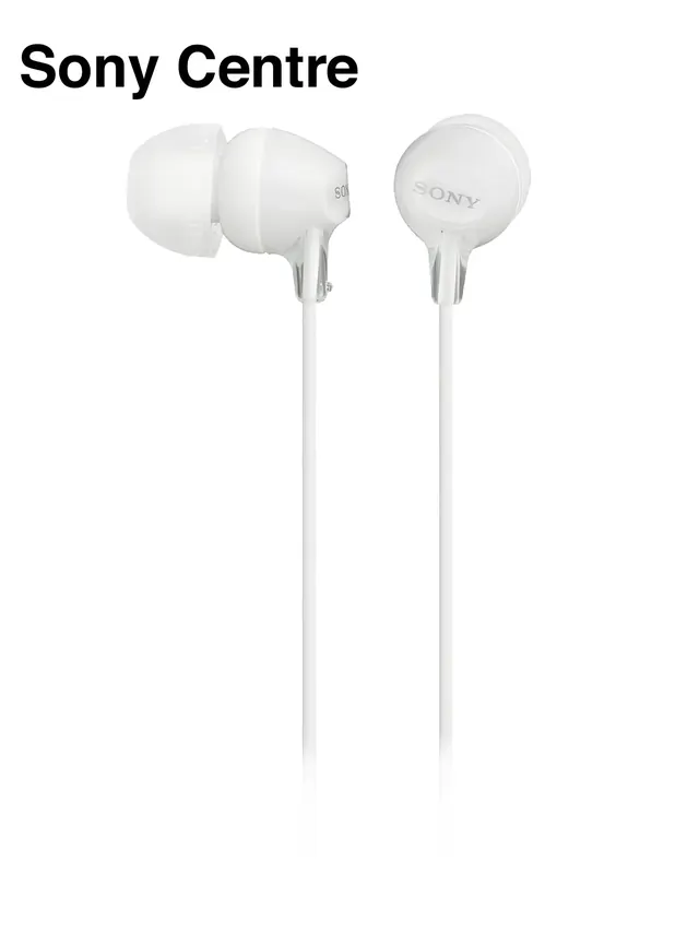 Sony MDR-EX15LP In-Ear Headphones with 9 mm Drivers, White