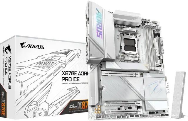 Gigabyte X870E AORUS PRO ICE: ATX, DDR5, PCIe 5.0, 4x M.2, Dual USB4
