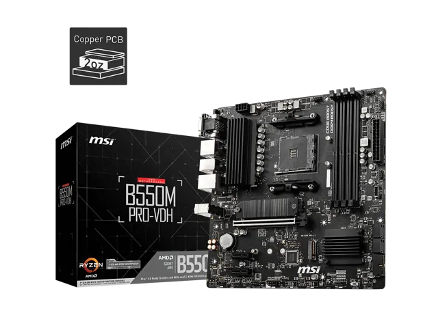 MSI B550M PRO-VDH: Micro ATX, AMD AM4, PCIe 4.0, Dual M.2