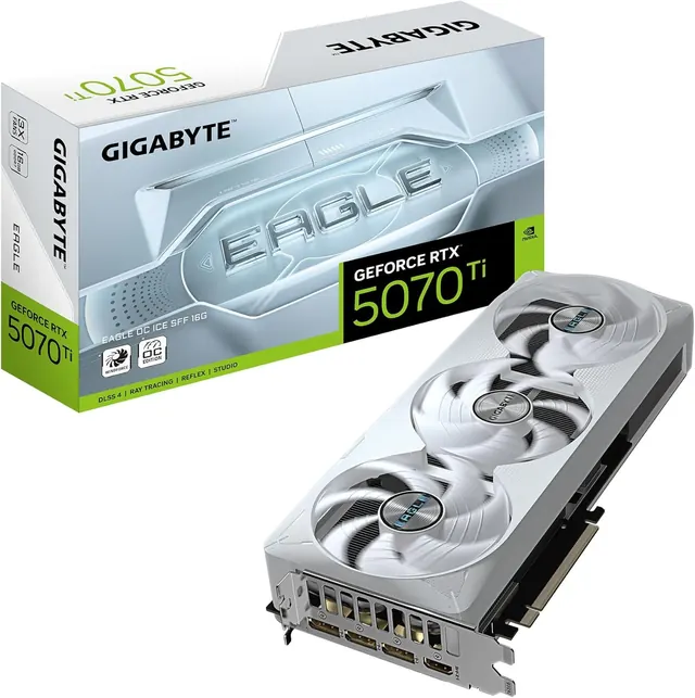 Gigabyte GeForce RTX 5070 Ti EAGLE OC ICE SFF: 16GB GDDR7, 256-bit, GV-N507TEAGLEOC ICE-16GD