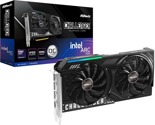 ASRock Intel Arc B580 Challenger OC: 12GB GDDR6, 2740MHz, PCIe 4.0 x8