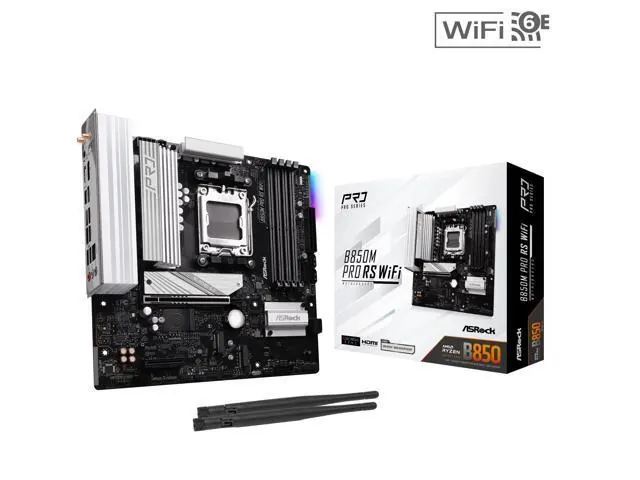 ASRock B850M PRO RS WIFI: Micro ATX, AM5, DDR5, Wi-Fi 6E