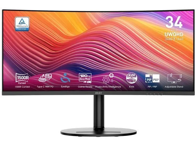 MSI Modern MD342CQP: 34-inch UWQHD, 120Hz, USB-C PD, Black