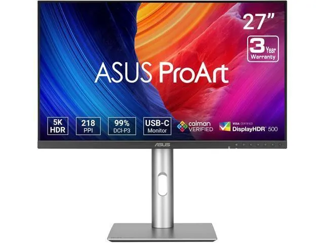ASUS PA27JCV: 27-inch 5K IPS Monitor, 60Hz, USB-C 96W PD