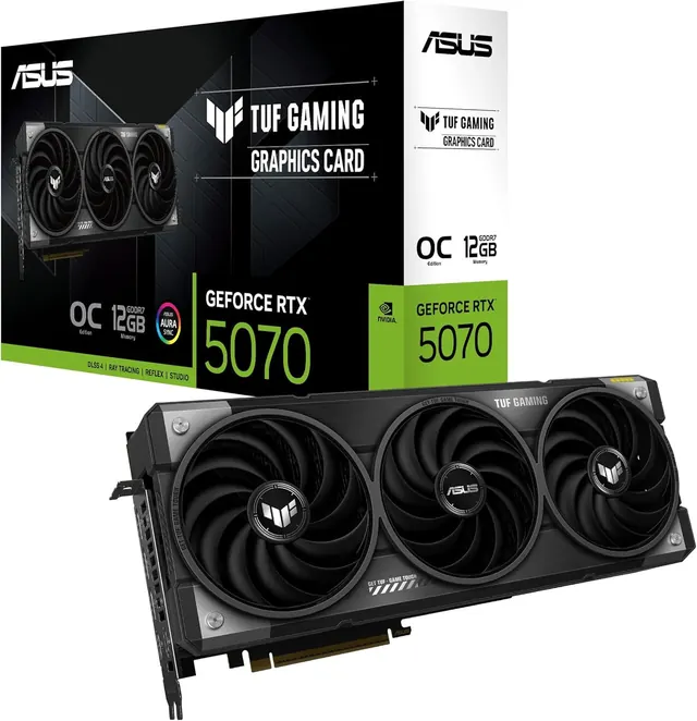 ASUS TUF Gaming GeForce RTX 5070 OC: 12GB GDDR7, PCIe 5.0 x16, Black