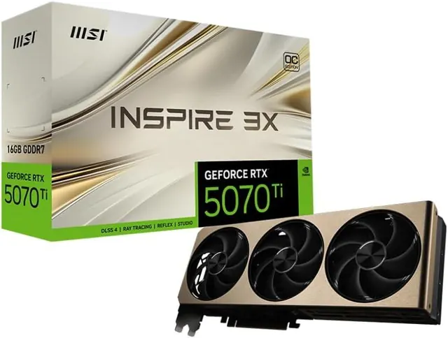MSI GeForce RTX 5070 Ti INSPIRE 3X OC: 16GB GDDR7, 256-bit, PCIe 5.0