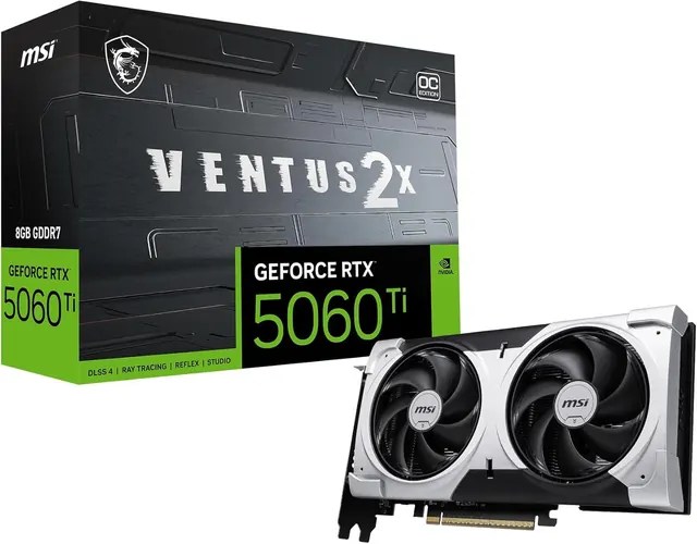 MSI GeForce RTX 5060 Ti VENTUS 2X OC PLUS: 8GB GDDR7, HDMI 2.1b, 3x DisplayPort 2.1b