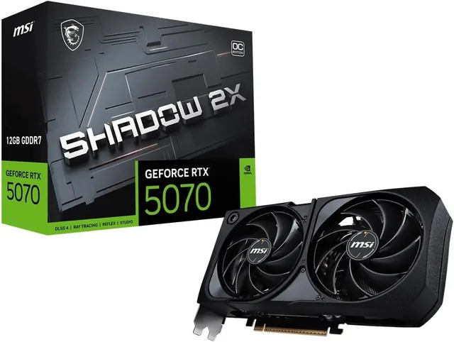 MSI GeForce RTX 5070 12G SHADOW 2X OC: 12GB GDDR7, PCIe 5.0 x16, Black