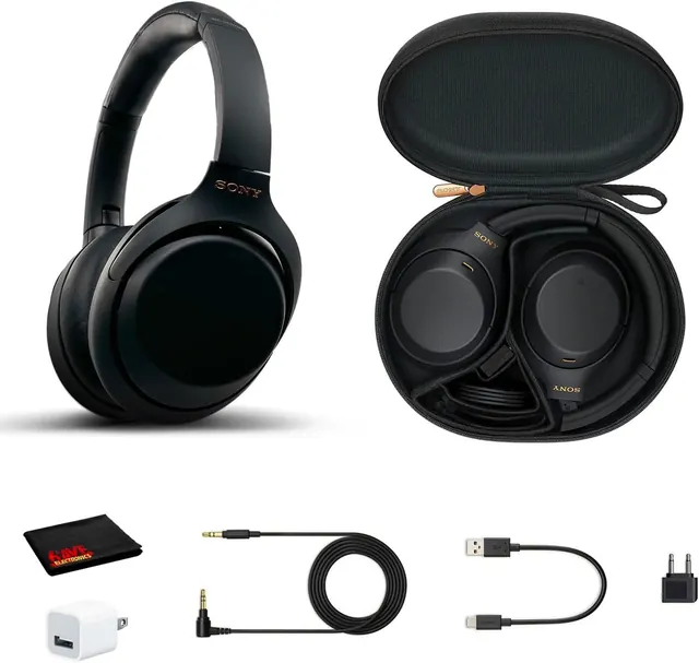 Sony WH-1000XM4 Wireless Noise Canceling Over-Ear Headphones with Mic, Bluetooth 5.0, Black