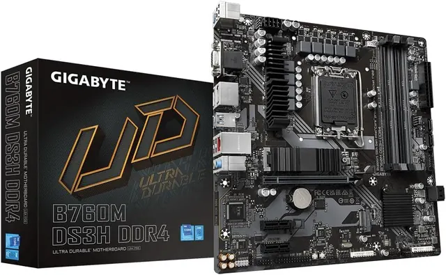 Gigabyte B760M DS3H DDR4: LGA 1700, DDR4, 2x PCIe 4.0 M.2, 2.5GbE LAN