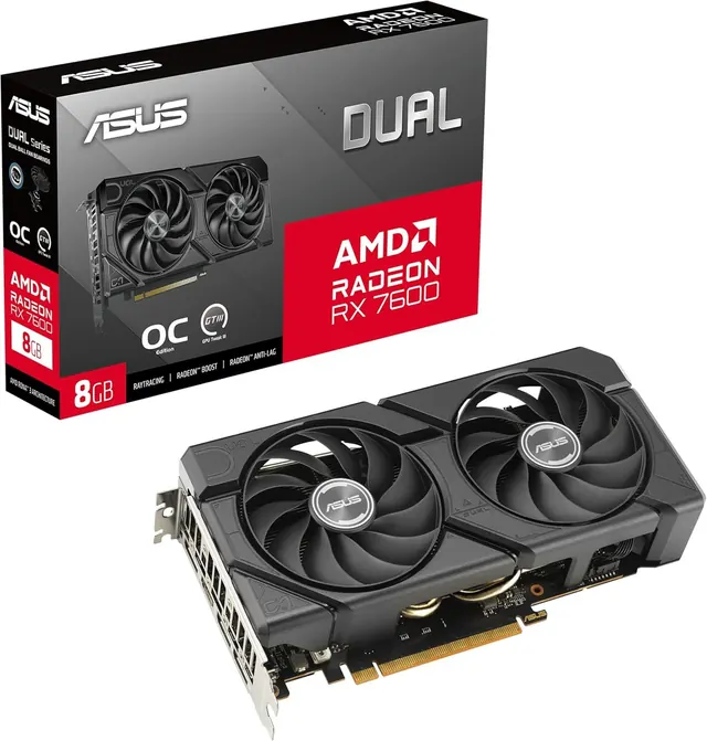 ASUS Dual Radeon RX 7600 EVO OC Edition: 8GB GDDR6, OC Mode, PCIe 4.0