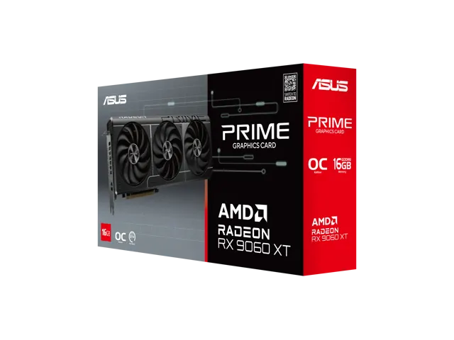 ASUS PRIME Radeon RX 9060 XT: 16GB GDDR6, PCIe 5.0 x16, ATX