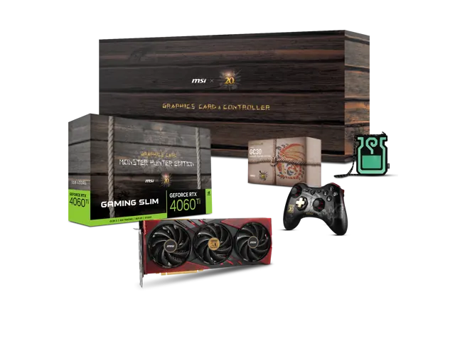 MSI GeForce RTX 4060 Ti GAMING SLIM: 8GB GDDR6, PCIe 4.0 x8, MONSTER HUNTER EDITION