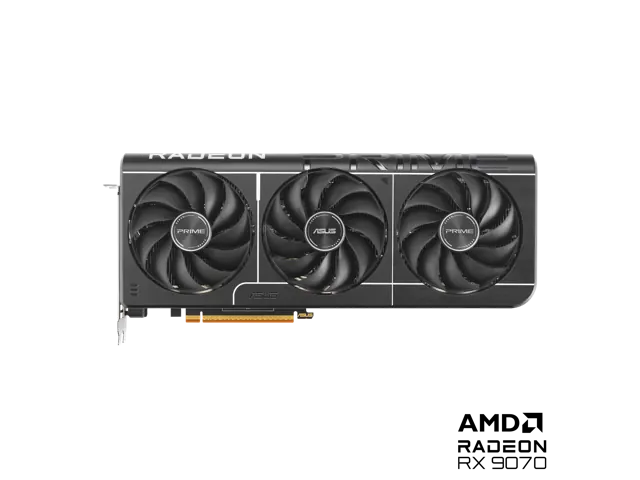 ASUS PRIME Radeon RX 9070: 16GB GDDR6, PCIe 5.0 x16, Black