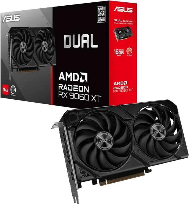 ASUS Dual Radeon RX 9060 XT: 16GB GDDR6, PCIe 5.0 x16, 2.5-Slot