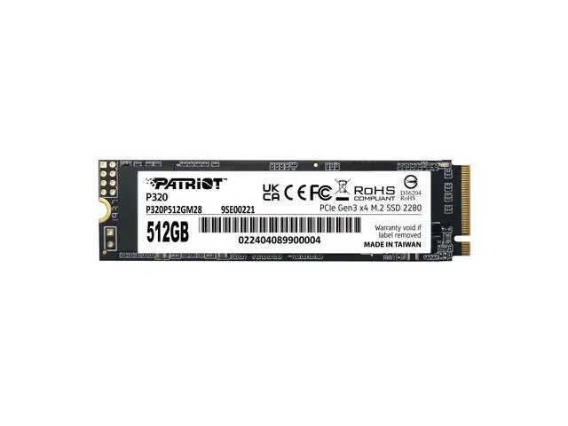 Patriot P320: 512GB, M.2 2280, PCI-Express 3.0 x4 SSD