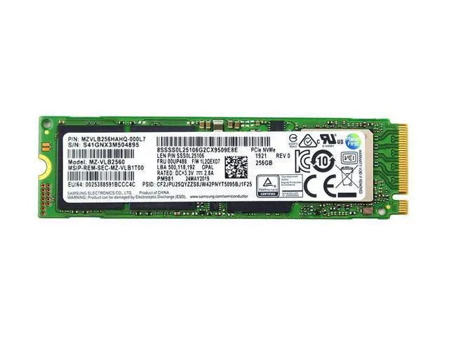 Samsung PM981: 256GB, M.2 2280, PCIe 3.0 x4 NVMe SSD