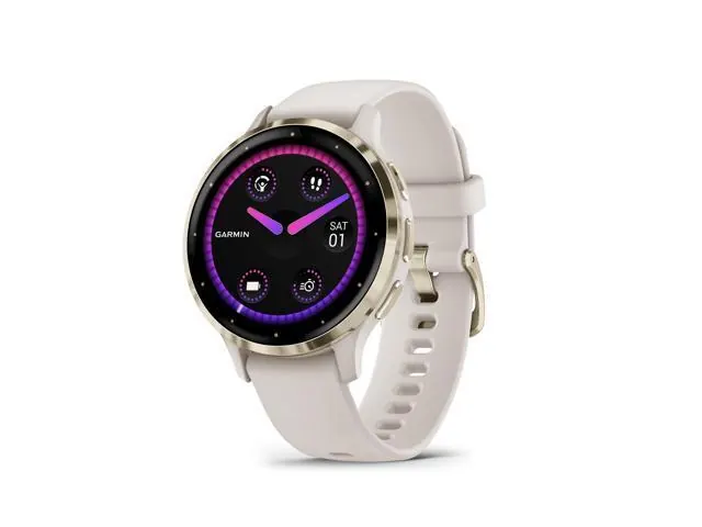Garmin Venu 3S with 1.2-Inch Display, Soft Gold Bezel, Ivory Case and Silicone Band