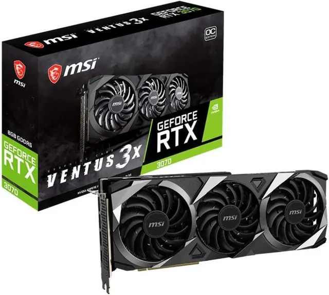 MSI GeForce RTX 3070 VENTUS 3X OC: 8GB GDDR6, 256-bit, DisplayPort 1.4a, HDMI 2.1