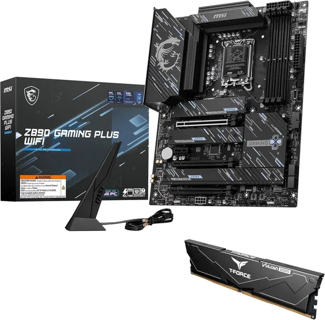 MSI Z890 GAMING PLUS WIFI: ATX, LGA 1851, DDR5, Wi-Fi 7, 16GB DDR5 Bundle