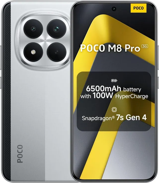 XIAOMI Poco M8 PRO 5G Ai - 256GB + 8GB - 50MP Dual Camera - Silver