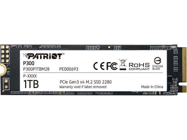 Patriot P300: 1TB, M.2 2280, PCIe Gen3 x4 NVMe SSD