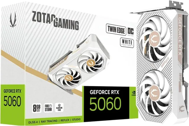 Zotac GeForce RTX 5060 Twin Edge OC White Edition: 8GB GDDR7, PCIe 5.0, White