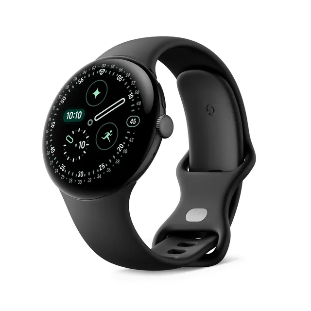 Google Pixel Watch 4 45mm Wi-Fi with Black Stainless Steel Case and Black Band
